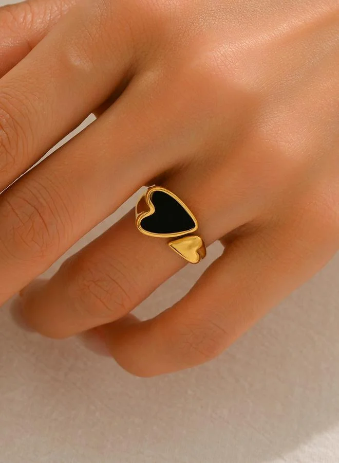 تايك تو خاتم ذهبي على شكل قلب للنساء